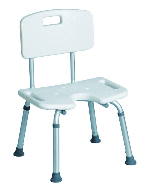 Silla ducha aluminio con asiento en forma de U