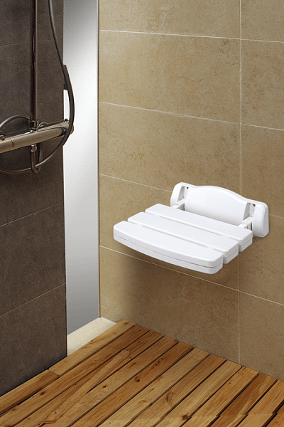 Asiento abatible de ducha para pared