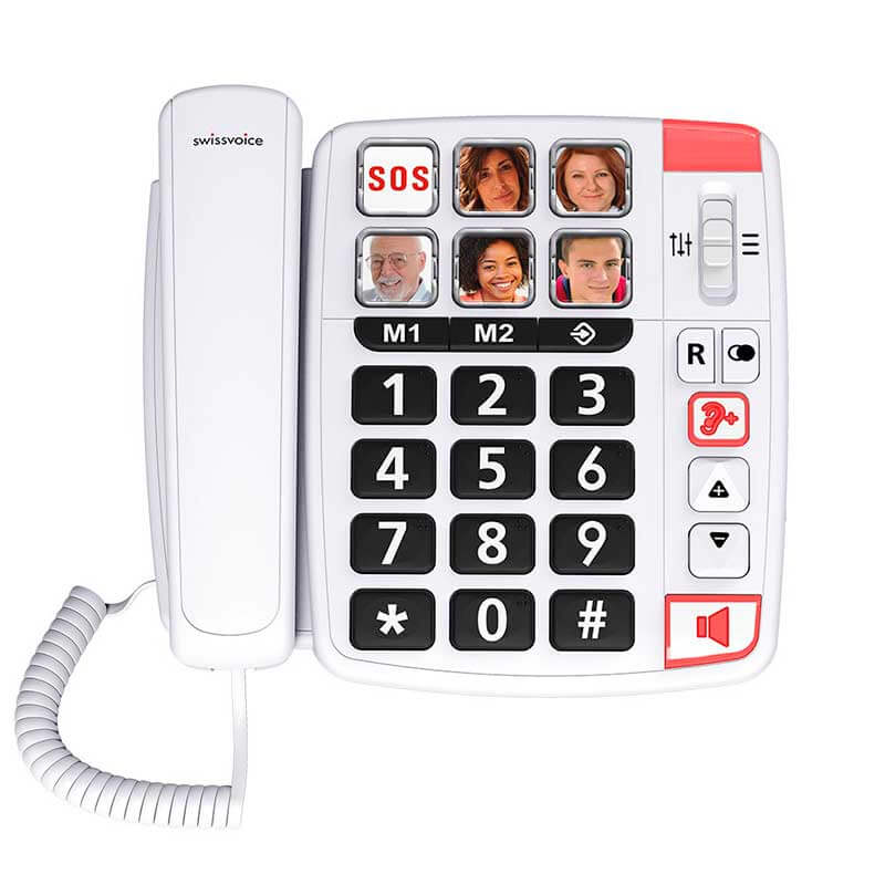 Teléfono fijo para personas mayores sordas