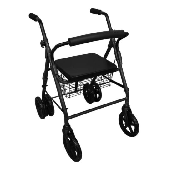 Rollator de aluminio con frenos por presión y cestaaap