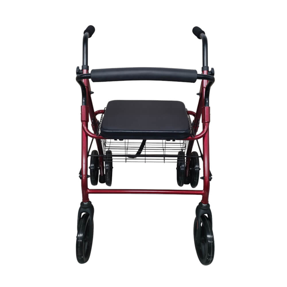 Rollator de aluminio con frenos por presión y cestaaap