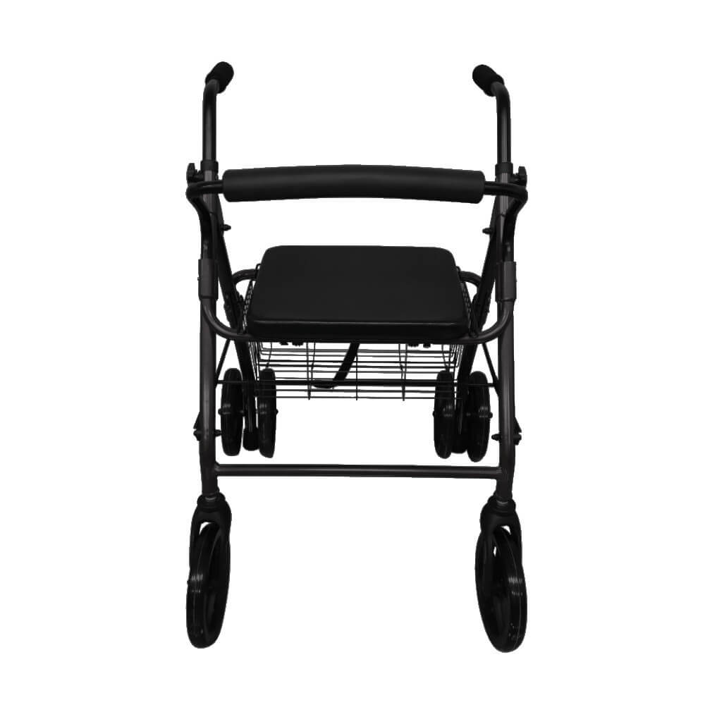 Rollator de aluminio con frenos por presión y cestaaap